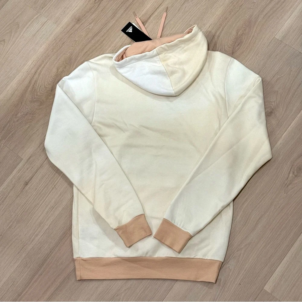 NWT Adidas Men’s Athletic Dept Fleece Hoodie in White/Halo Blush